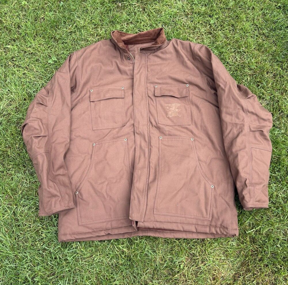 NRA 1871 Brown Cotton Canvas Jacket Size XL Mens Fleece Lining Coat Hunting